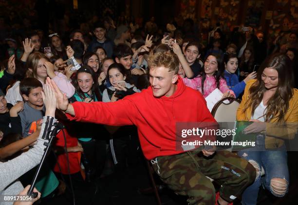 YouTube Personality Jake Paul and girlfriend Erika Costell attend the 4th Annual Solis Family Reading at the Calabasas Civic Center on December 6,...