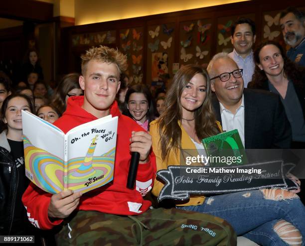 YouTube Personality Jake Paul and girlfriend Erika Costell attend the 4th Annual Solis Family Reading at the Calabasas Civic Center on December 6,...