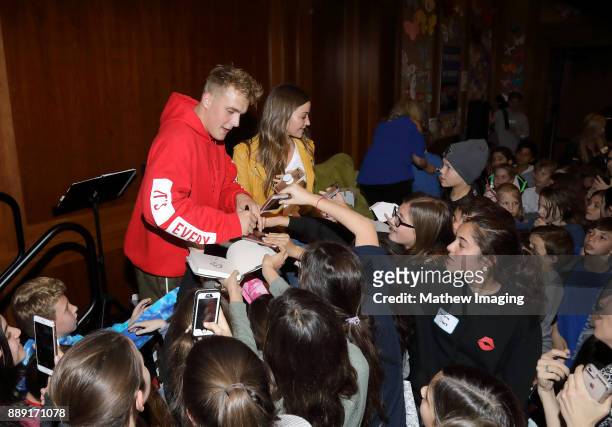 YouTube Personality Jake Paul and girlfriend Erika Costell attend the 4th Annual Solis Family Reading at the Calabasas Civic Center on December 6,...