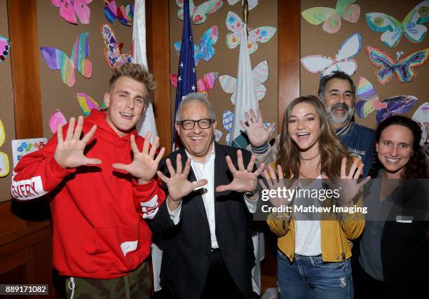 YouTube Personality Jake Paul and girlfriend Erika Costell attend the 4th Annual Solis Family Reading at the Calabasas Civic Center on December 6,...