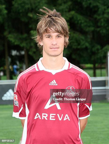 Dario Vidosic poses during the 1. FC Nuernberg team presentation on July 8, 2009 in Nuremberg, Germany.