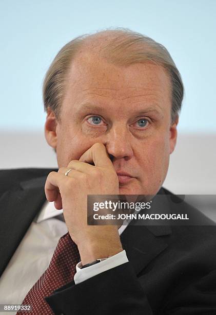 Vattenfall Europe CEO Tuomo Hatakka addresses a press conference July 9, 2009 over the shutting down of its nuclear plant at Kruemmel, Germany...