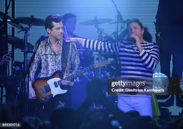 Mark Ronson and Simon Le Bon of Duran Duran Perform Live For SiriusXM At The Faena Theater In Miami Beach During Art Basel on December 9, 2017 in...