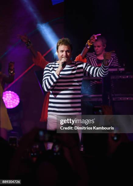 Simon Le Bon of Duran Duran performs live for SiriusXM at the Faena Theater in Miami Beach during Art Basel on December 9, 2017 in Miami Beach,...