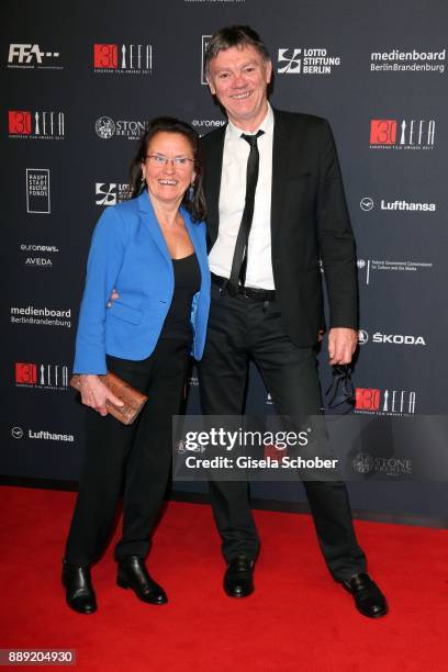 Jean-Pierre Lemouland and guest during the 30th European Film Awards 2017 at 'Haus der Berliner Festspiele' on December 9, 2017 in Berlin, Germany.