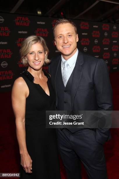 Charissa Barton and Alan Tudyk at Star Wars: The Last Jedi Premiere at The Shrine Auditorium on December 9, 2017 in Los Angeles, California.