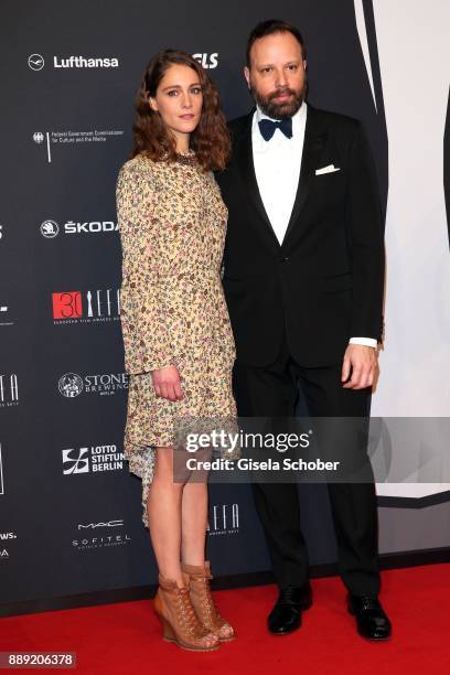 Yorgos Lanthinmos and his girlfriend Ariane Labed during the 30th European Film Awards 2017 at 'Haus der Berliner Festspiele' on December 9, 2017 in...