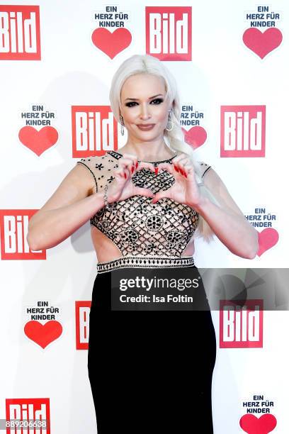 German TV-Star Daniela Katzenberger attends the 'Ein Herz fuer Kinder Gala' at Studio Berlin Adlershof on December 9, 2017 in Berlin, Germany.