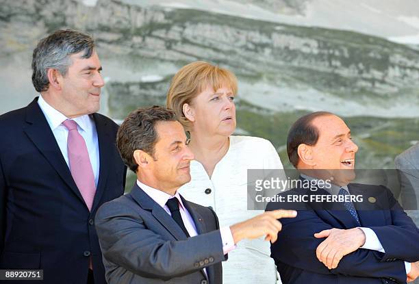 British Prime Minister Gordon Brown, French President Nicolas Sarkozy, German Chancellor Angela Merkel and Italian Prime Minister Silvio Berlusconi...