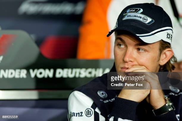 Nico Rosberg of Germany and Williams attends the drivers press conference during previews to the German Formula One Grand Prix at Nurburgring on July...