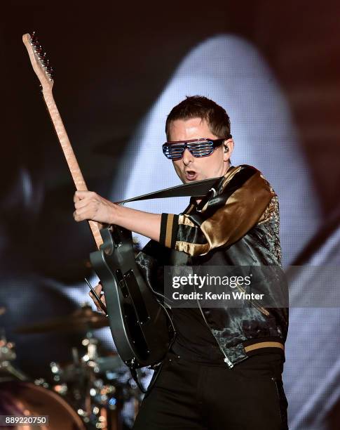 Matt Bellamy of Muse performs onstage during KROQ Almost Acoustic Christmas 2017 at The Forum on December 9, 2017 in Inglewood, California.