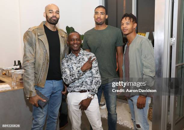 Christopher Metzler, Cameron Vell, Donnavan Kirk, and Jonathan Aka attend Brittney Palmer's "No Agency" Art Show + Shop At Art Basel Miami 2017 on...