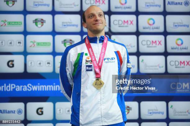 Federico Morlacchi of Italy Gold Medal celebrates in men's 400 m Freestyle S9 celebration during day 7 of the Para Swimming World Championship Mexico...