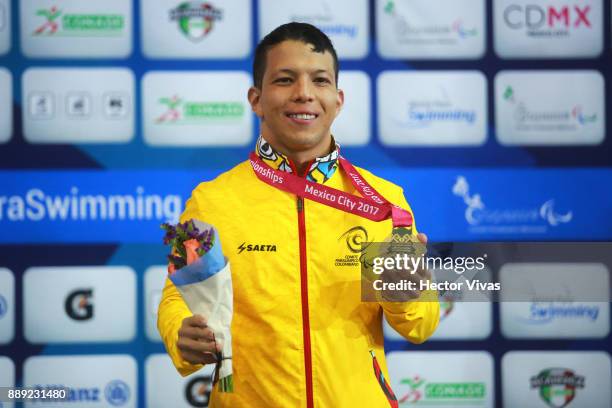 Nelson Crispin of Colombia wins Gold Medal in men's 200 m Individual Medley M6 during day 7 of the Para Swimming World Championship Mexico City 2017...