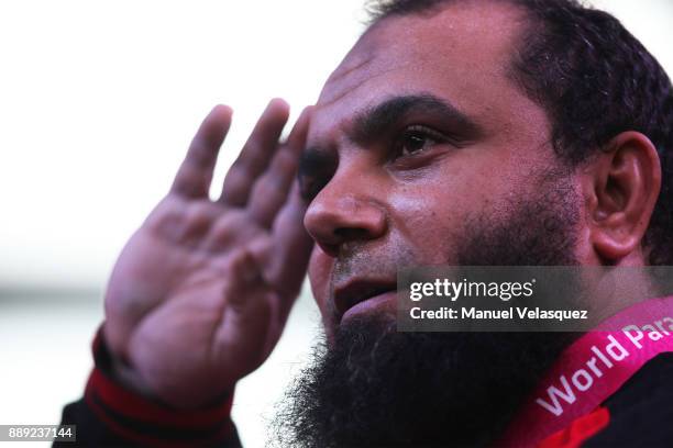 First Place, Mohamed Eldib of Egypt poses with his medal during the Men's Up to 97Kg Group A Category as part of the World Para Powerlifting...