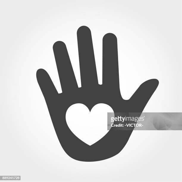 hand and care icon - iconic series - volunteerism stock illustrations