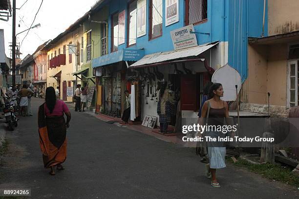View of Jew town in mattancherry, Fort Kochi, Kerala, India