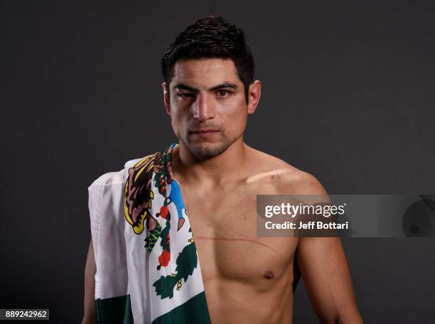 In their featherweight bout during the UFC Fight Night event inside Save Mart Center on December 9, 2017 in Fresno, California.