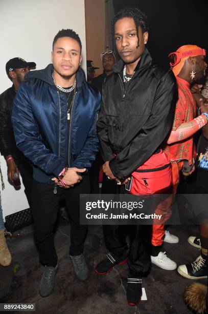 Rotimi and A$AP Rocky attend BACARDI, Swizz Beatz and The Dean Collection bring NO COMMISSION back to Miami to celebrate "Island Might" at Soho...