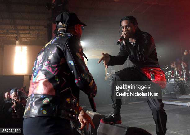 Swizz Beatz and A$AP Rocky perform onstage during BACARDI, Swizz Beatz and The Dean Collection bring NO COMMISSION back to Miami to celebrate "Island...