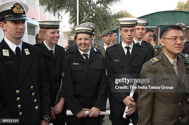 Navy cadets from Australia and Singapur in New Delhi to participate the Republic Day parade, which is fall in 26th January every year.