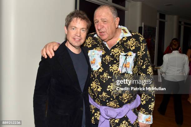 Nicolas Berggruen and Jean Pigozzi attend the Galerie Gmurzynska Dinner in Honor of Jean Pigozzi at the Penthouse at the Faena Hotel Miami Beach on...