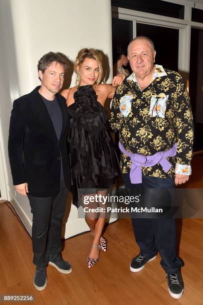 Nicolas Berggruen, Isabelle Bscher and Jean Pigozzi attend the Galerie Gmurzynska Dinner in Honor of Jean Pigozzi at the Penthouse at the Faena Hotel...