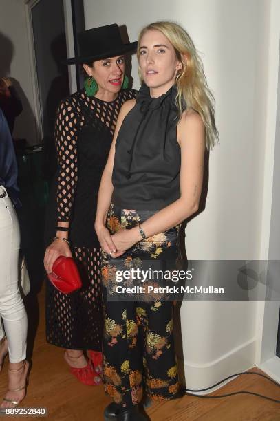 Diana Gomez and Blanche Taylor Moore attend the Galerie Gmurzynska Dinner in Honor of Jean Pigozzi at the Penthouse at the Faena Hotel Miami Beach on...