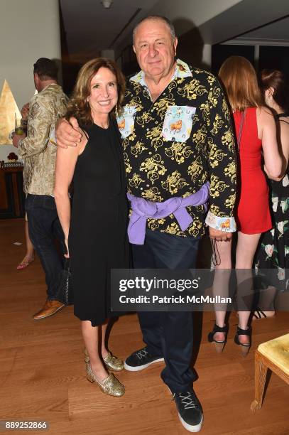 Jean Pigozzi and guest attend the Galerie Gmurzynska Dinner in Honor of Jean Pigozzi at the Penthouse at the Faena Hotel Miami Beach on December 6,...