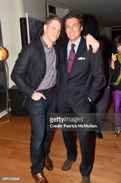 Tom Donohue and Fabian Basabe attend the Galerie Gmurzynska Dinner in Honor of Jean Pigozzi at the Penthouse at the Faena Hotel Miami Beach on...