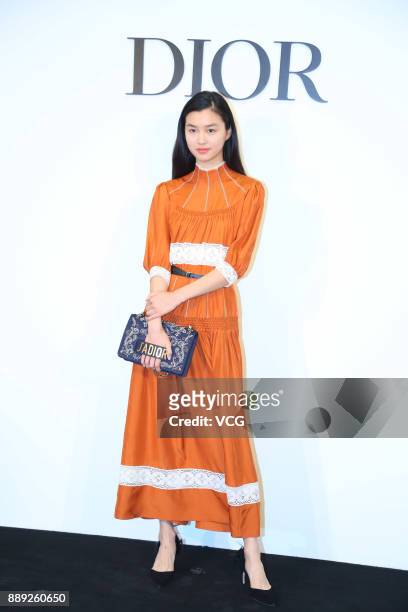 Fashion model Estelle Chen Yu attends a banquet of Dior Lady Art collection on December 9, 2017 in Beijing, China.