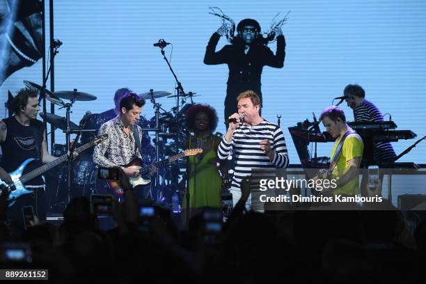 Mark Ronson and Simon Le Bon of Duran Duran Perform Live For SiriusXM At The Faena Theater In Miami Beach During Art Basel on December 9, 2017 in...