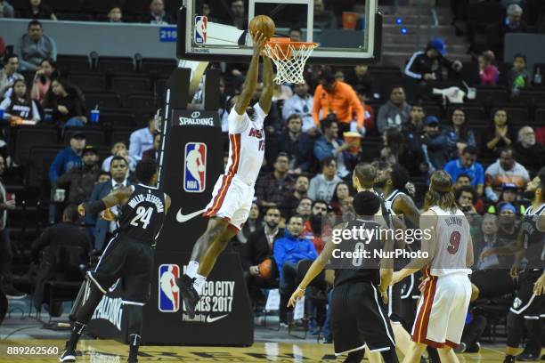 The player James Johnson of the team Miami Heat is seen in action during the match of NBA between of Miami Heat and Brooklyn Nets on December 09,...