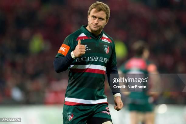Matthew Tait of Leicester during the European Rugby Champions Cup Round 3 match between Munster Rugby and Leicester Tigers at the Thomond Park in...