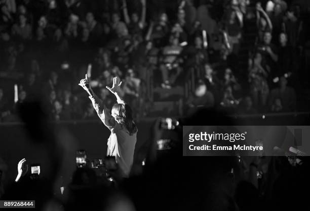Jared Leto of Thirty Seconds to Mars performs onstage during KROQ Almost Acoustic Christmas 2017 at The Forum on December 9, 2017 in Inglewood,...