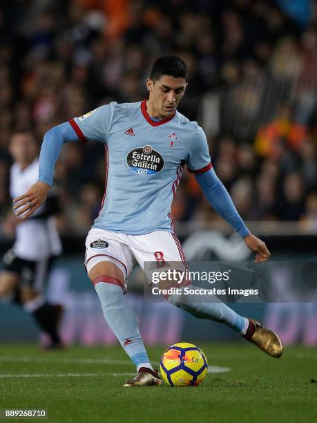 Pablo Hernandez of Celta de Vigo during the Spanish Primera Division match between Valencia v Celta de Vigo at the Estadio de Mestalla on December 9,...