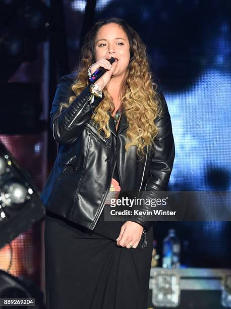 Nicole Alvarez performs onstage during KROQ Almost Acoustic Christmas 2017 at The Forum on December 9, 2017 in Inglewood, California.