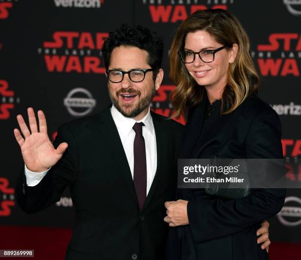 Director, producer and writer J.J. Abrams and his wife, public relations executive Katie McGrath, attend the premiere of Disney Pictures and...