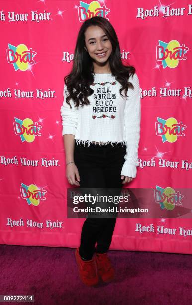 Sophia Angelic Montero attends social media influencer Annie LeBlanc's 13th birthday party at Calamigos Beach Club on December 9, 2017 in Malibu,...