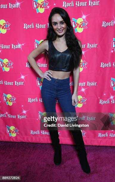 Personality Alexis Joy attends social media influencer Annie LeBlanc's 13th birthday party at Calamigos Beach Club on December 9, 2017 in Malibu,...