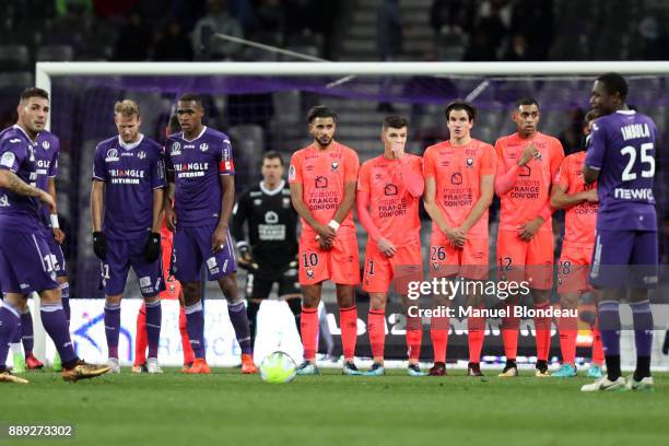 Youssef Ait Bennasser of Caen during the Ligue 1 match between Toulouse and SM Caen at Stadium Municipal on December 9, 2017 in Toulouse, .