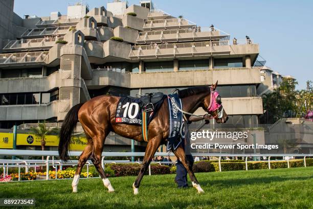 Jockey Derek K C Leung riding Beauty Generation wins in the Longines Hong Kong Mile during the Longines Hong Kong International Races at Sha Tin...