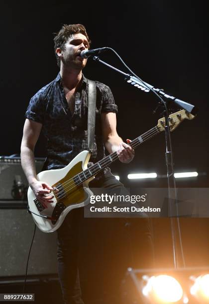 Singer Mike Kerr of the band Royal Blood performs onstage during KROQ Almost Acoustic Christmas 2017 at The Forum on December 9, 2017 in Inglewood,...