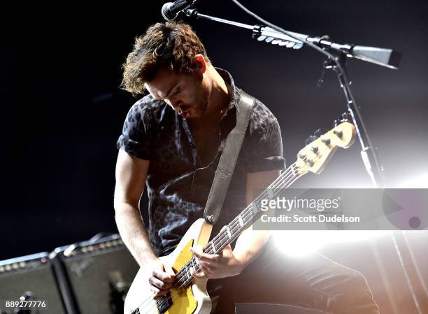 Singer Mike Kerr of the band Royal Blood performs onstage during KROQ Almost Acoustic Christmas 2017 at The Forum on December 9, 2017 in Inglewood,...