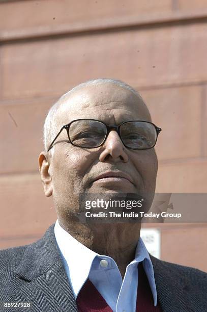 Yashwant Sinha, former Union Cabinet Minister of finance at Parliament House in New Delhi, India
