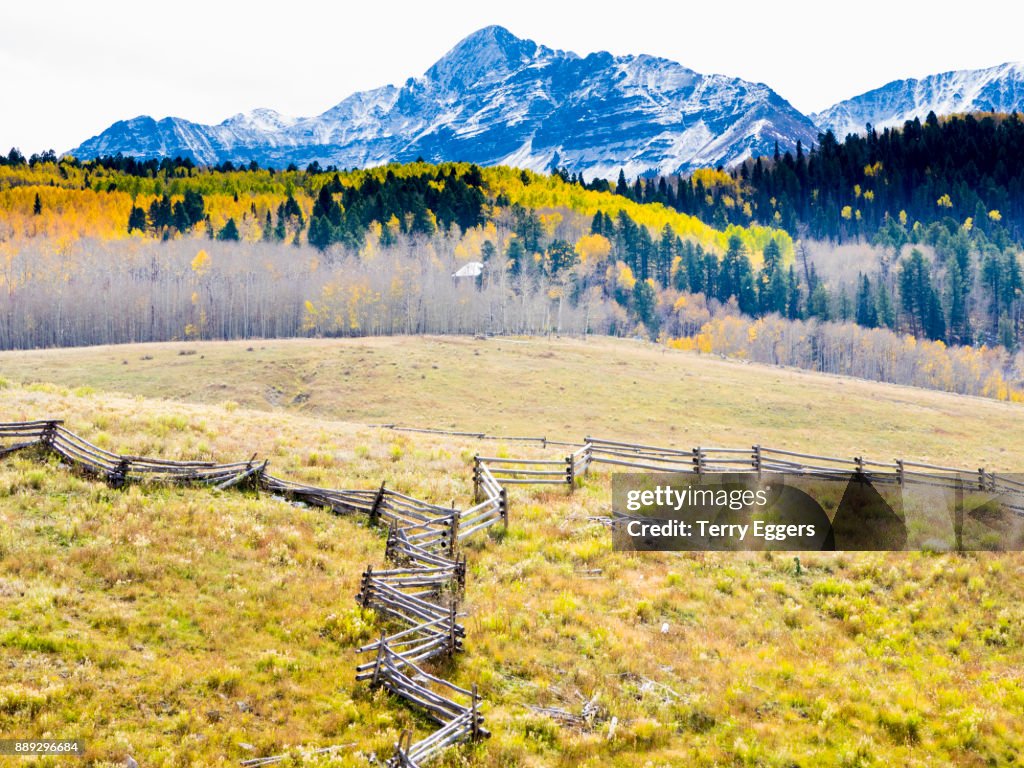 Split Rail Fence leading to Mt Sneffels Wilderness Area