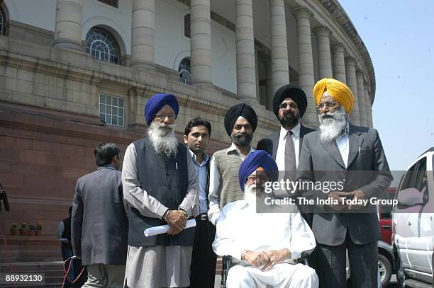 Punjab State MPs coming out after the meeting with Prime Minister of India at Parliament House in New Delhi, India