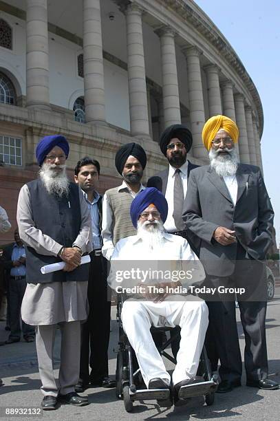 Punjab State MPs coming out after the meeting with Prime Minister of India at Parliament House in New Delhi, India