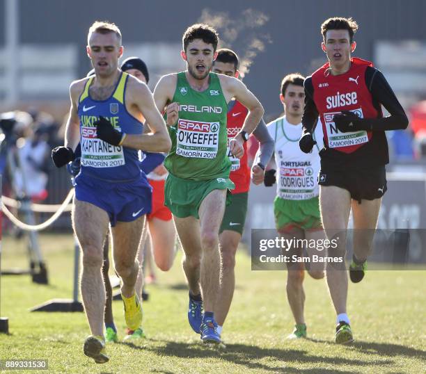 Samorin , Slovakia - 10 December 2017; Tom O'Keeffe of Ireland, centre, competing in the U23 Men's event during the European Cross Country...