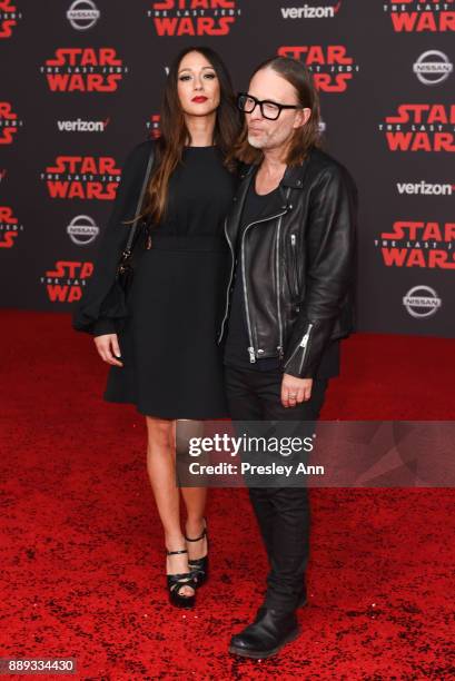 Dajana Roncione and Thom Yorke attends Premiere Of Disney Pictures And Lucasfilm's "Star Wars: The Last Jedi" - Arrivals at The Shrine Auditorium on...